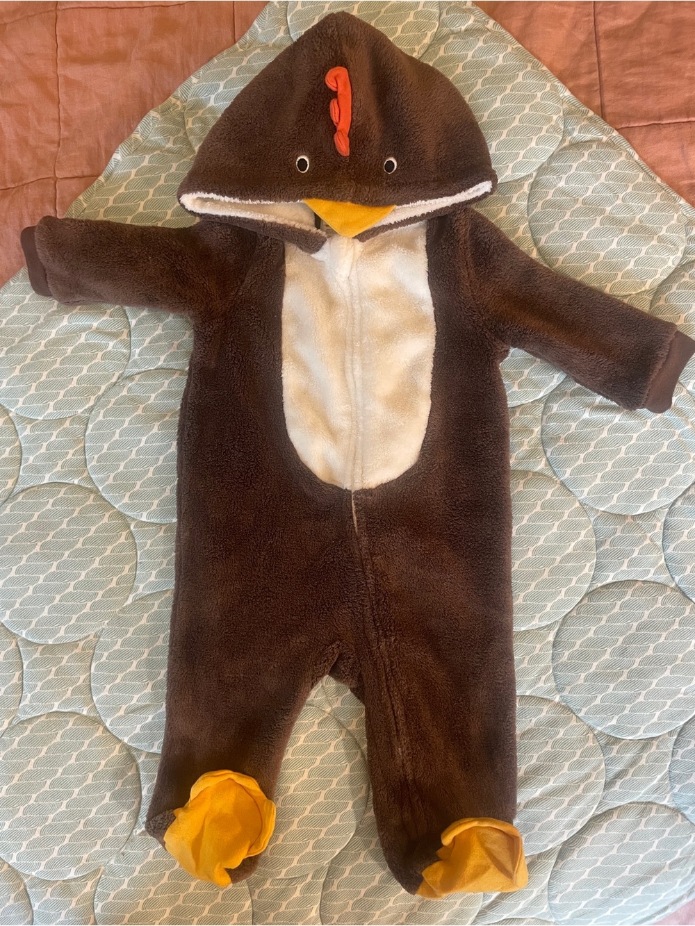 Turkey footie costume, 6 months